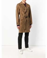 rotbrauner Wildleder Trenchcoat von Salvatore Santoro