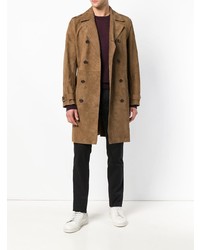 rotbrauner Wildleder Trenchcoat von Salvatore Santoro