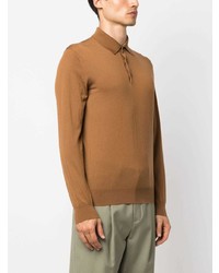 rotbrauner Wollpolo pullover von Zegna