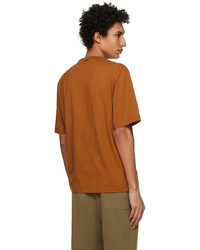 rotbraunes bedrucktes T-Shirt mit einem Rundhalsausschnitt von Zegna
