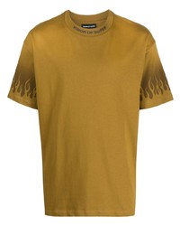 rotbraunes bedrucktes T-Shirt mit einem Rundhalsausschnitt von Vision Of Super