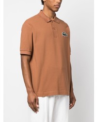 rotbraunes besticktes Polohemd von Lacoste