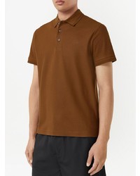 rotbraunes besticktes Polohemd von Burberry