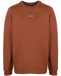 rotbraunes Fleece-Sweatshirt von Calvin Klein Jeans