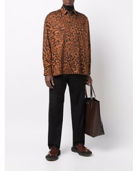 rotbraunes Langarmhemd mit Leopardenmuster von Études