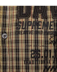 rotbraunes Langarmhemd mit Vichy-Muster von Camp David
