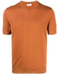 rotbraunes Strick T-Shirt mit einem Rundhalsausschnitt von Altea