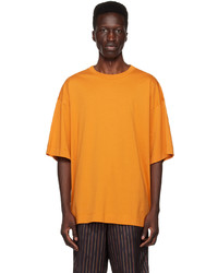 rotbraunes Strick T-Shirt mit einem Rundhalsausschnitt von Dries Van Noten
