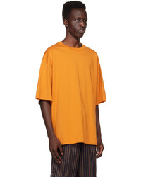rotbraunes Strick T-Shirt mit einem Rundhalsausschnitt von Dries Van Noten