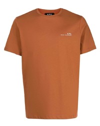 rotbraunes T-Shirt mit einem Rundhalsausschnitt von A.P.C.