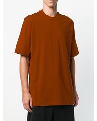 rotbraunes T-Shirt mit einem Rundhalsausschnitt von Y-3