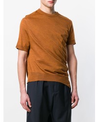 rotbraunes T-Shirt mit einem Rundhalsausschnitt von Lanvin