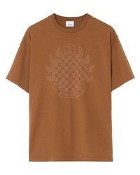 rotbraunes T-Shirt mit einem Rundhalsausschnitt von Burberry