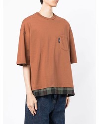 rotbraunes T-Shirt mit einem Rundhalsausschnitt von Comme des Garcons Homme