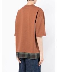 rotbraunes T-Shirt mit einem Rundhalsausschnitt von Comme des Garcons Homme