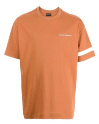 rotbraunes T-Shirt mit einem Rundhalsausschnitt von Emporio Armani