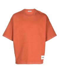 rotbraunes T-Shirt mit einem Rundhalsausschnitt von Jil Sander