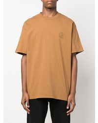 rotbraunes T-Shirt mit einem Rundhalsausschnitt von Carhartt WIP