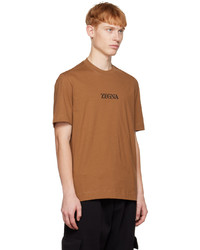 rotbraunes T-Shirt mit einem Rundhalsausschnitt von Zegna