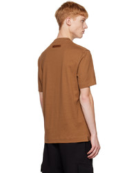 rotbraunes T-Shirt mit einem Rundhalsausschnitt von Zegna