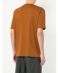 rotbraunes T-Shirt mit einem Rundhalsausschnitt von Jil Sander