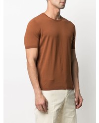 rotbraunes T-Shirt mit einem Rundhalsausschnitt von Tagliatore