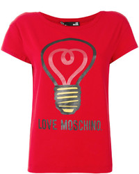rote bedruckte Bluse von Love Moschino