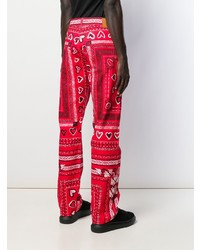 rote bedruckte Chinohose von Versace