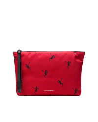rote bedruckte Clutch Handtasche von Alexander McQueen