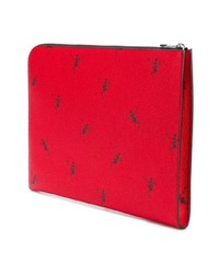 rote bedruckte Clutch Handtasche von Alexander McQueen