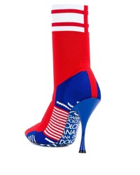 rote bedruckte elastische Stiefeletten von Dolce & Gabbana