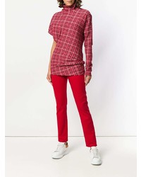 rote bedruckte enge Jeans von MSGM