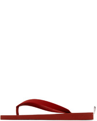 rote bedruckte Gummi Zehensandalen von Thom Browne