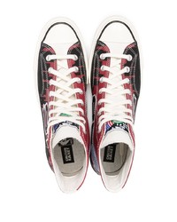 rote bedruckte hohe Sneakers aus Leder von Converse