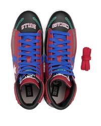 rote bedruckte hohe Sneakers aus Leder von Converse