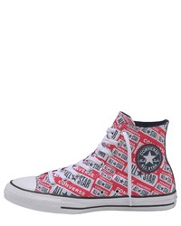 rote bedruckte hohe Sneakers von Converse