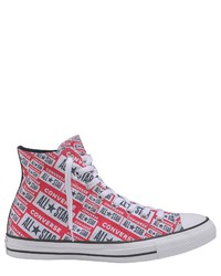 rote bedruckte hohe Sneakers von Converse