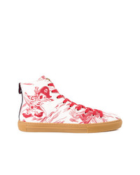 rote bedruckte hohe Sneakers von Gucci