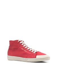 rote bedruckte hohe Sneakers von Saint Laurent