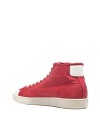 rote bedruckte hohe Sneakers von Saint Laurent