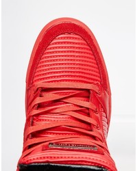 rote bedruckte hohe Sneakers von Criminal Damage