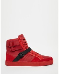 rote bedruckte hohe Sneakers von Criminal Damage