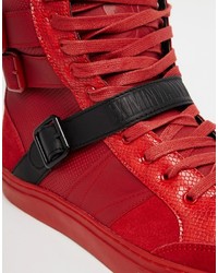 rote bedruckte hohe Sneakers von Criminal Damage