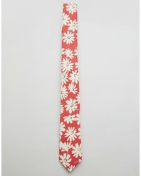 rote bedruckte Krawatte von Asos