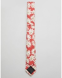 rote bedruckte Krawatte von Asos