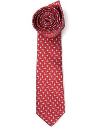 rote bedruckte Krawatte von Lanvin