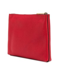 rote bedruckte Leder Clutch Handtasche von Gucci