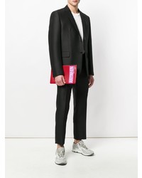 rote bedruckte Leder Clutch Handtasche von Valentino