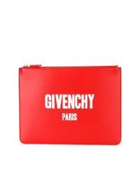 rote bedruckte Leder Clutch Handtasche von Givenchy