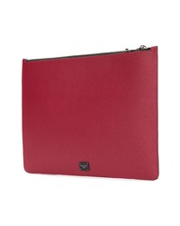 rote bedruckte Leder Clutch Handtasche von Dolce & Gabbana